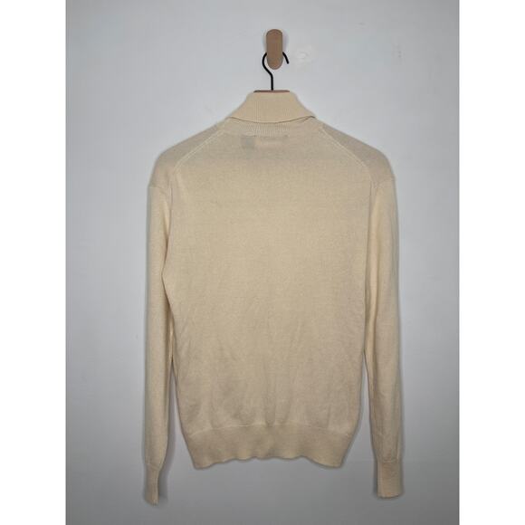 Moda International Silk Cashmere Turtleneck Sweater Size XS Cream Minimalist - Picture 6 of 8